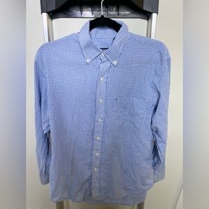 Izod- excellent condition - blue and white button up with extra buttons